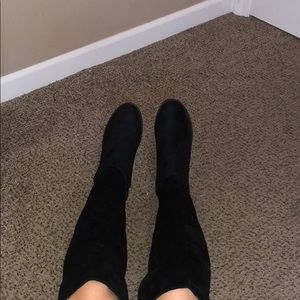 Black, knee high boots